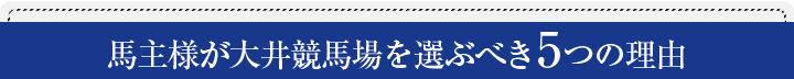 馬主様が大井競馬場を選ぶべき5つの理由